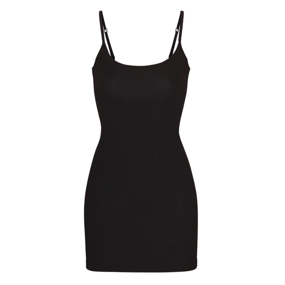 Skims Soft Lounge Slip Dress in Onyx